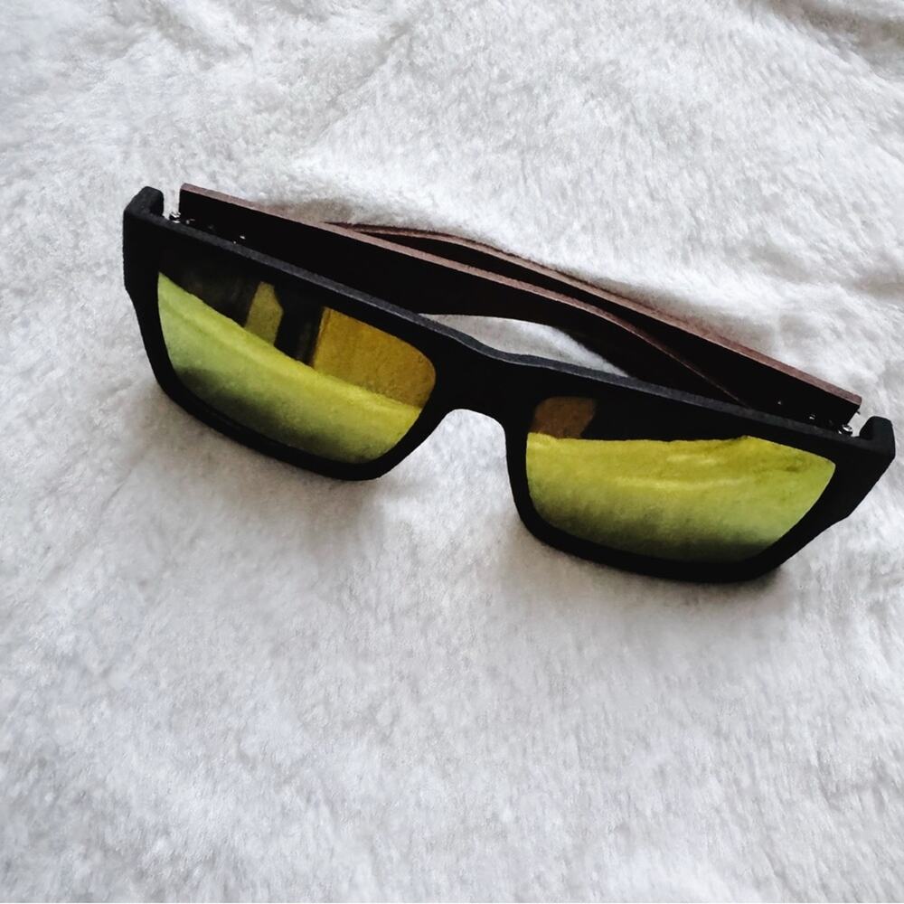 Juna Orange & Dark Wood Sunglasses - Picture 4 of 11